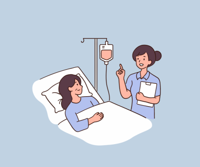 cartoon illustration of hospital bed